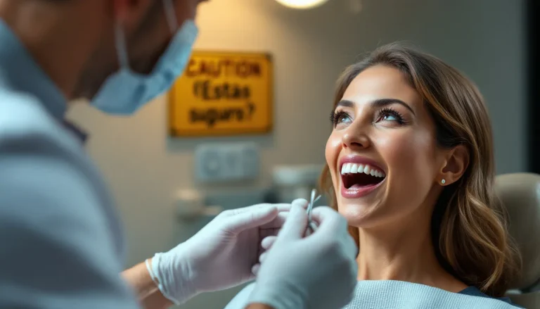 Un patient assis dans un fauteuil dentaire pendant une consultation avec un dentiste.