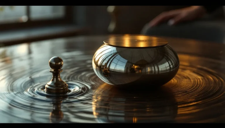 Un diapason argenté génère des ondulations dans l'air.