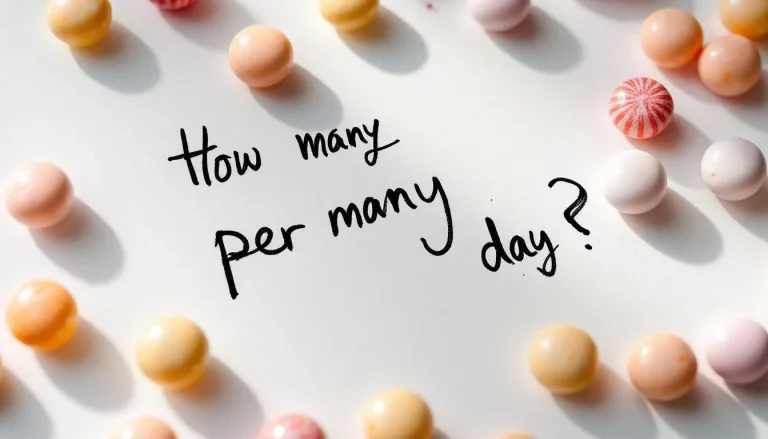 Pastilles Vichy disposées sur un fond neutre, accompagnées de la question "Combien par jour ?".